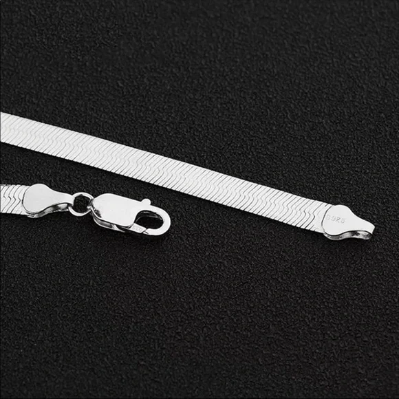 New 925 Silver Men&Women 4mm Snake Necklace - Picture 5 of 10